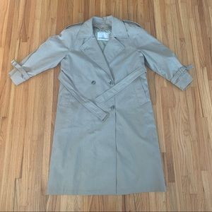 London Fog Women's Light Gray Trench Coat Size 4 Removable Lining
